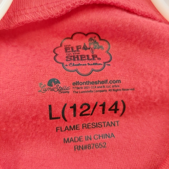 SOLDXMas Elf OnThe Shelf SZ LG 12/14 Unisex PJ Set Top Bottom & Socks NEW W/TAGS - Picture 4 of 16